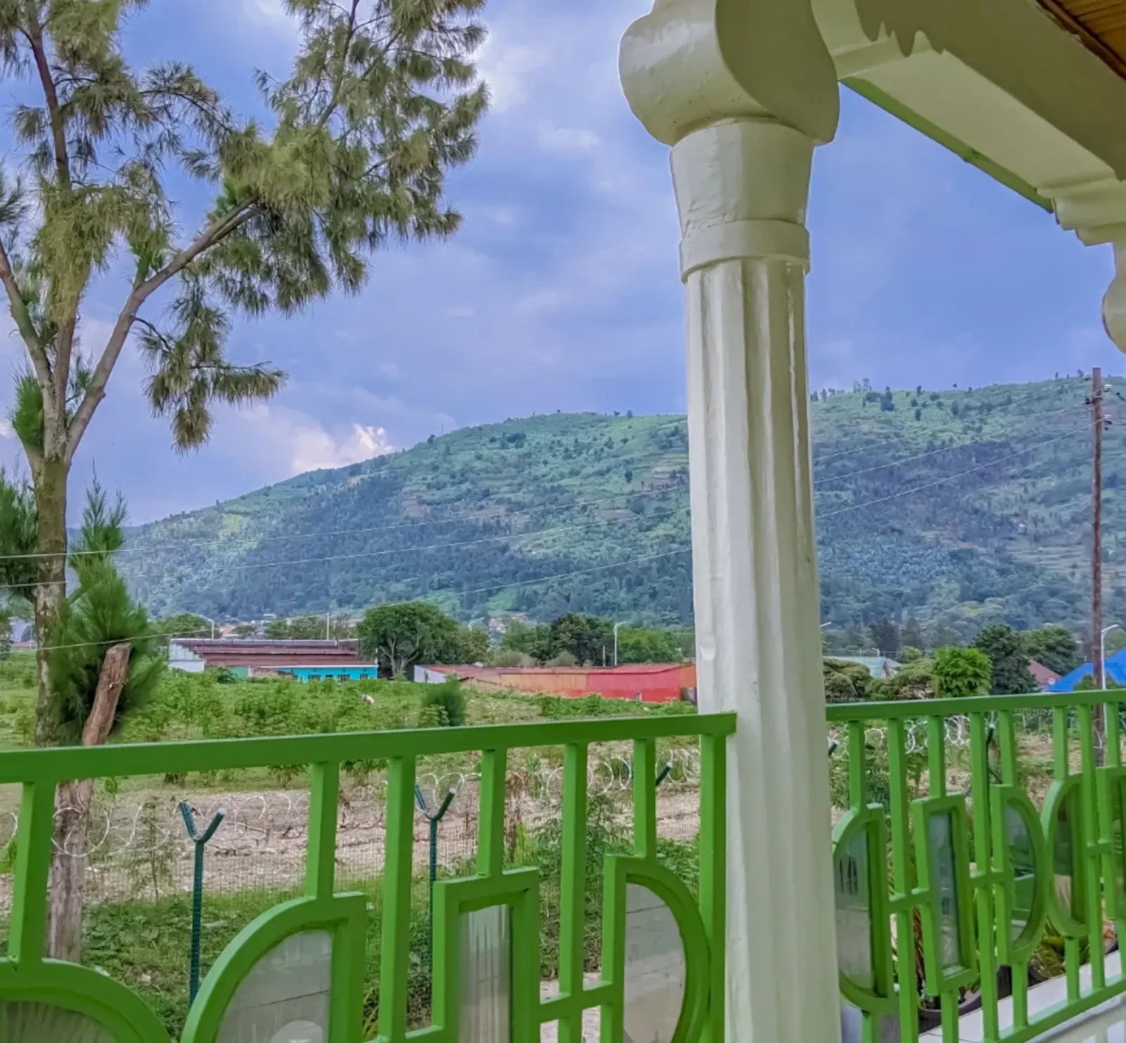 The view from the balcony over the hills